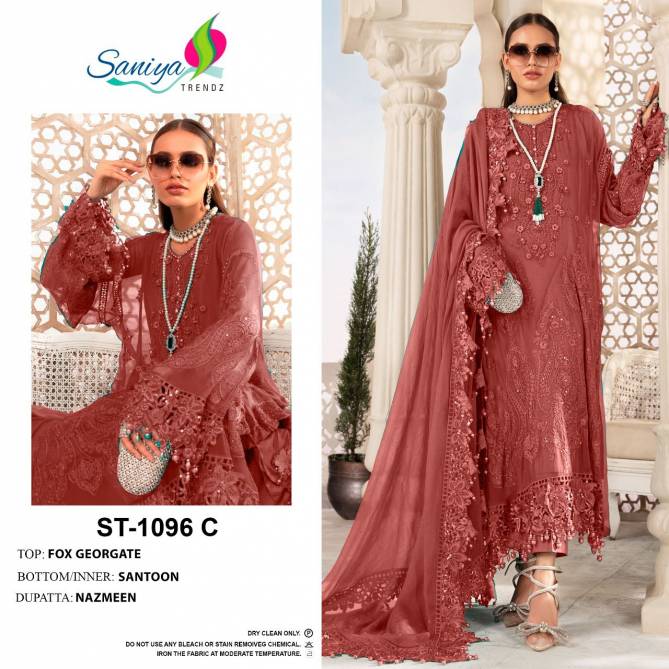 Saniya St 1096 Festive Wear Wholesale Georgette Pakistani Salwar Suit Catalog
